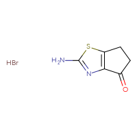 Chemical structure of 2-amino-4H,5H,6H-cyclopenta[d][1,3]thiazol-4-one hydrobromide - CSSB21332042447