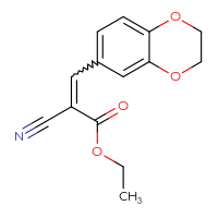 Chemical structure of ethyl 2-cyano-3-(2,3-dihydro-1,4-benzodioxin-6-yl)prop-2-enoate - CSSB00000484547