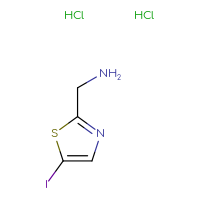 Chemical structure of 1-(5-iodo-1,3-thiazol-2-yl)methanamine dihydrochloride - CSSB06741647324