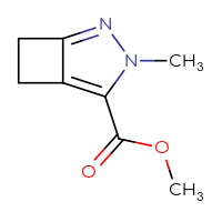 Chemical structure of methyl 3-methyl-2,3-diazabicyclo[3.2.0]hepta-1,4-diene-4-carboxylate - CSSB14996548622