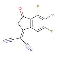 Chemical structure of 2-(5-bromo-4,6-difluoro-3-oxo-2,3-dihydro-1H-inden-1-ylidene)propanedinitrile - CSSB14929382792