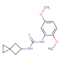 Chemical structure of 1-(2,5-dimethoxyphenyl)-3-{spiro[2.3]hexan-5-yl}thiourea - CSSB00966632206