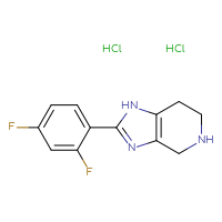 Chemical structure of 2-(2,4-difluorophenyl)-1H,4H,5H,6H,7H-imidazo[4,5-c]pyridine dihydrochloride - CSSB00138414851