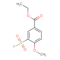 Chemical structure of ethyl 3-(fluorosulfonyl)-4-methoxybenzoate - CSSB00102729269