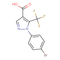 Chemical structure of 1-(4-bromophenyl)-5-(trifluoromethyl)-1H-pyrazole-4-carboxylic acid - CSSB00000632976