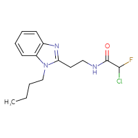 Chemical structure of N-[2-(1-butyl-1H-1,3-benzodiazol-2-yl)ethyl]-2-chloro-2-fluoroacetamide - CSSB21332069809