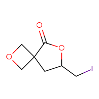 Chemical structure of 7-(iodomethyl)-2,6-dioxaspiro[3.4]octan-5-one - CSSB17483780923