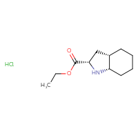 Chemical structure of ethyl (2S,3aS,7aS)-octahydro-1H-indole-2-carboxylate hydrochloride - CSSB00020625983
