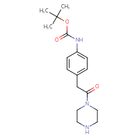 Chemical structure of tert-butyl N-{4-[2-oxo-2-(piperazin-1-yl)ethyl]phenyl}carbamate - CSSB00000030676