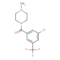 Chemical structure of 1-[3-chloro-5-(trifluoromethyl)benzoyl]-4-methylpiperazine - CSSB02040000069