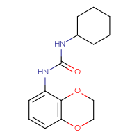 Chemical structure of 1-cyclohexyl-3-(2,3-dihydro-1,4-benzodioxin-5-yl)urea - CSSB02026272334
