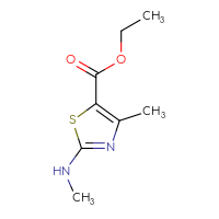 Chemical structure of ethyl 4-methyl-2-(methylamino)-1,3-thiazole-5-carboxylate - CSSB00000169182
