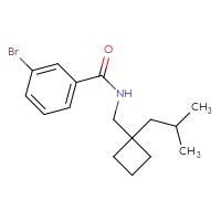 Chemical structure of 3-bromo-N-{[1-(2-methylpropyl)cyclobutyl]methyl}benzamide - CSSB02021126982