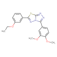 Chemical structure of 3-(3,4-dimethoxyphenyl)-6-(3-ethoxyphenyl)-[1,2,4]triazolo[3,4-b][1,3,4]thiadiazole - CSSB00121637246