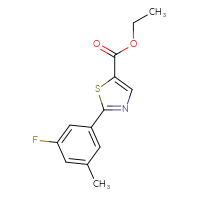 Chemical structure of ethyl 2-(3-fluoro-5-methylphenyl)-1,3-thiazole-5-carboxylate - CSSB02169490743