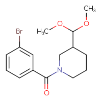 Chemical structure of 1-(3-bromobenzoyl)-3-(dimethoxymethyl)piperidine - CSSB06930333841