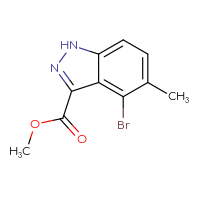 Chemical structure of methyl 4-bromo-5-methyl-1H-indazole-3-carboxylate - CSSB03555153792