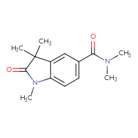 Chemical structure of N,N,1,3,3-pentamethyl-2-oxo-2,3-dihydro-1H-indole-5-carboxamide - CSSB02000527442