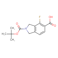 Chemical structure of 2-[(tert-butoxy)carbonyl]-4-fluoro-2,3-dihydro-1H-isoindole-5-carboxylic acid - CSSB20680307497