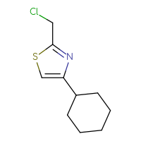 Chemical structure of 2-(chloromethyl)-4-cyclohexyl-1,3-thiazole - CSSB00000720477
