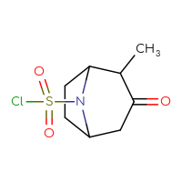 Chemical structure of 2-methyl-3-oxo-8-azabicyclo[3.2.1]octane-8-sulfonyl chloride - CSSB15005990345