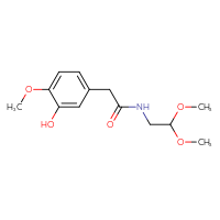 Chemical structure of N-(2,2-dimethoxyethyl)-2-(3-hydroxy-4-methoxyphenyl)acetamide - CSSB02014226999