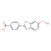 Chemical structure of 4-(6-methoxy-1H-1,3-benzodiazol-2-yl)benzoic acid - CSSB00034552149