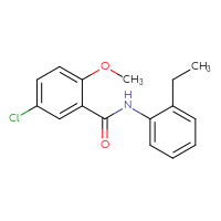 Chemical structure of 5-chloro-N-(2-ethylphenyl)-2-methoxybenzamide - CSSB00046148029