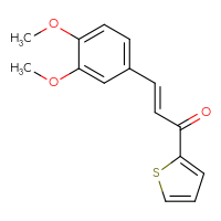 Chemical structure of (2E)-3-(3,4-dimethoxyphenyl)-1-(thiophen-2-yl)prop-2-en-1-one - CSSB00102576486