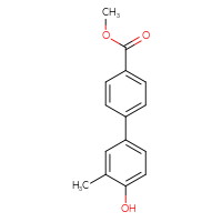 Chemical structure of methyl 4'-hydroxy-3'-methyl-[1,1'-biphenyl]-4-carboxylate - CSSB00150703662