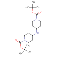 Chemical structure of tert-butyl 4-({1-[(tert-butoxy)carbonyl]piperidin-4-yl}amino)piperidine-1-carboxylate - CSSB00012628981