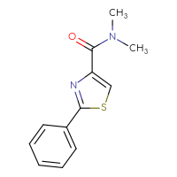 Chemical structure of N,N-dimethyl-2-phenyl-1,3-thiazole-4-carboxamide - CSSB00026574490