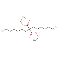 Chemical structure of 1,3-diethyl 2,2-bis(6-chlorohexyl)propanedioate - CSSB06744559384