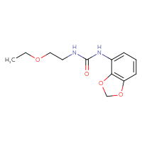 Chemical structure of 1-(2H-1,3-benzodioxol-4-yl)-3-(2-ethoxyethyl)urea - CSSB02002239981