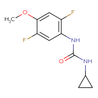 Chemical structure of 3-cyclopropyl-1-(2,5-difluoro-4-methoxyphenyl)urea - CSSB01997090745