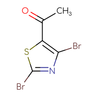 Chemical structure of 1-(2,4-dibromo-1,3-thiazol-5-yl)ethan-1-one - CSSB00010827201