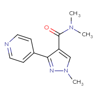 Chemical structure of N,N,1-trimethyl-3-(pyridin-4-yl)-1H-pyrazole-4-carboxamide - CSSB01995200935