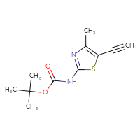 Chemical structure of tert-butyl N-(5-ethynyl-4-methyl-1,3-thiazol-2-yl)carbamate - CSSB00103060108