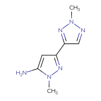 Chemical structure of 1-methyl-3-(2-methyl-2H-1,2,3-triazol-4-yl)-1H-pyrazol-5-amine - CSSB00014721655