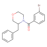 Chemical structure of 3-benzyl-4-(3-bromobenzoyl)morpholine - CSSB01004641108
