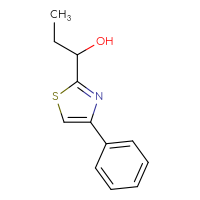 Chemical structure of 1-(4-phenyl-1,3-thiazol-2-yl)propan-1-ol - CSSB09886645177
