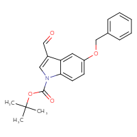 Chemical structure of tert-butyl 5-(benzyloxy)-3-formyl-1H-indole-1-carboxylate - CSSB00010163177