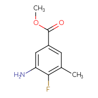 Chemical structure of methyl 3-amino-4-fluoro-5-methylbenzoate - CSSB00011825647