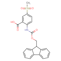 Chemical structure of 2-({[(9H-fluoren-9-yl)methoxy]carbonyl}amino)-5-methanesulfonylbenzoic acid - CSSB00103149352