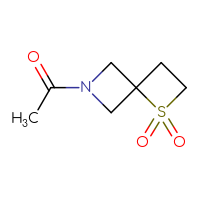 Chemical structure of 6-acetyl-1λ⁶-thia-6-azaspiro[3.3]heptane-1,1-dione - CSSB03549831206
