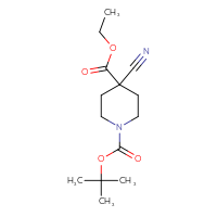 Chemical structure of 1-tert-butyl 4-ethyl 4-cyanopiperidine-1,4-dicarboxylate - CSSB00010194202