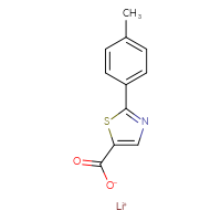 Chemical structure of lithium(1+) 2-(4-methylphenyl)-1,3-thiazole-5-carboxylate - CSSB21432484036