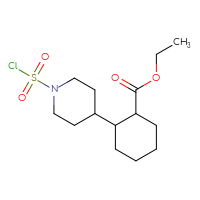 Chemical structure of ethyl 2-[1-(chlorosulfonyl)piperidin-4-yl]cyclohexane-1-carboxylate - CSSB21224772815