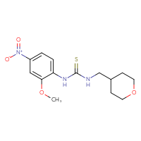 Chemical structure of 3-(2-methoxy-4-nitrophenyl)-1-[(oxan-4-yl)methyl]thiourea - CSSB06985979558