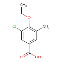 Chemical structure of 3-chloro-4-ethoxy-5-methylbenzoic acid - CSSB00135207668